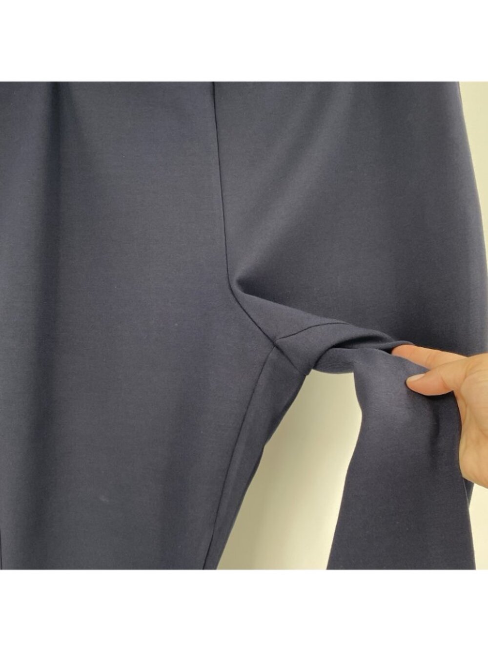 Ann Mashburn Pants Womens Large Navy Stretch Pull On Slim Ponte Mini Flare Hem - Picture 10 of 15